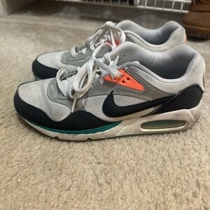 Nike Air Max Sneakers with Black, Gray, and Orange Accents